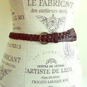 Brown Woven Leather like belt